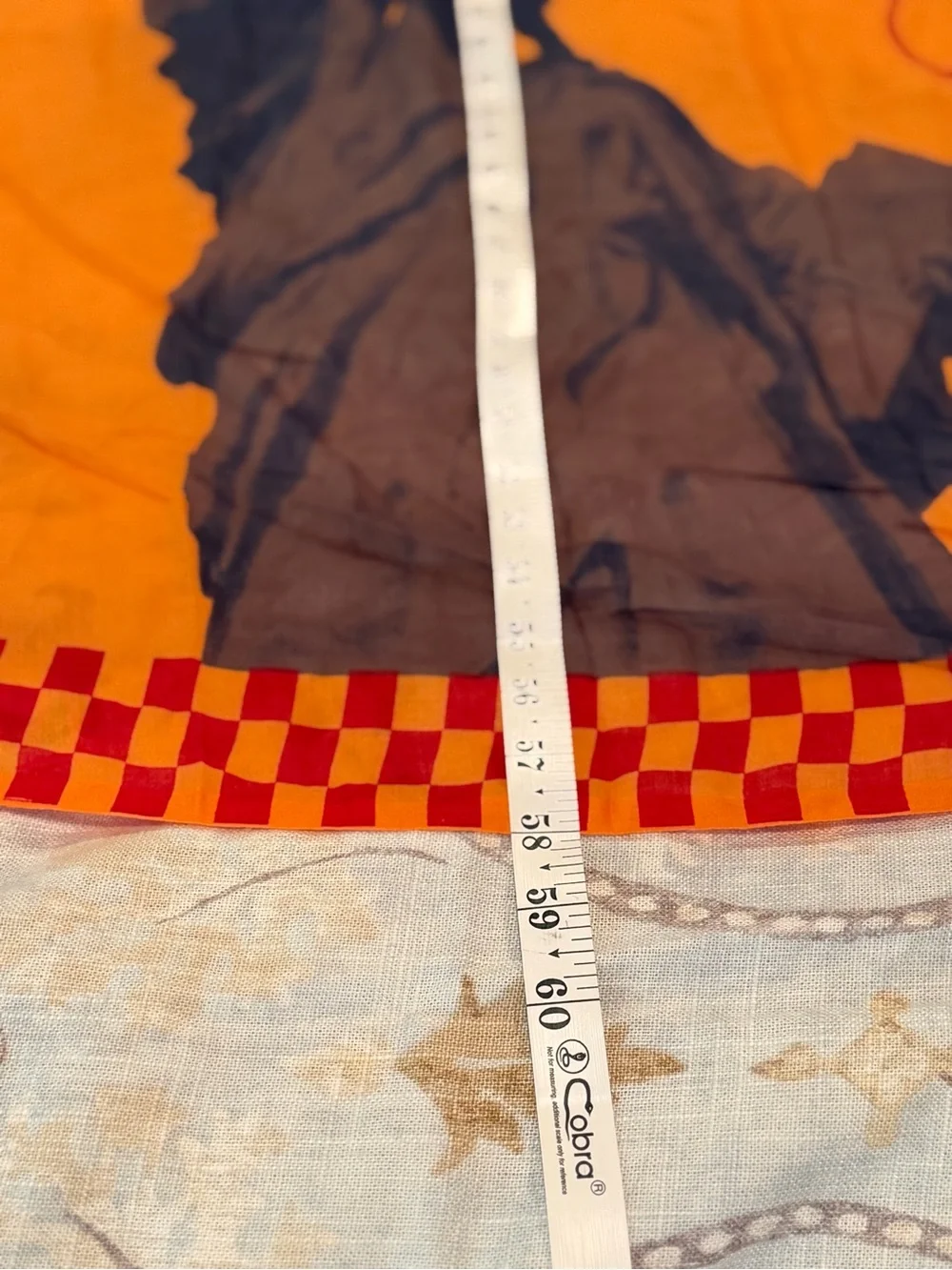 Raj New York City Liberty Broadway Cotton Scarf Wrap Orange NWT